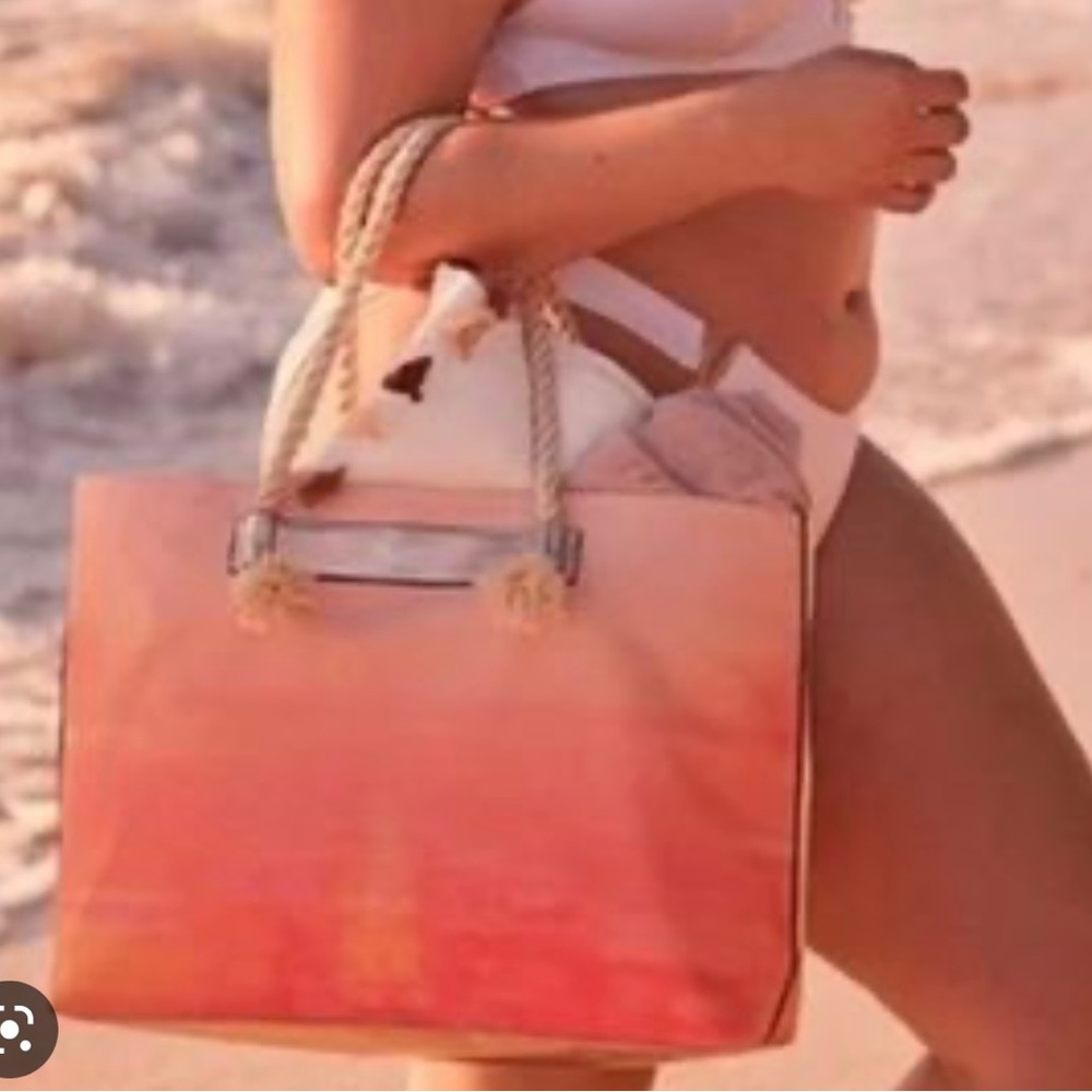 NWT Victoria’s Secret Bombshell Ombré Sun-drenched Canvas Beach Tote